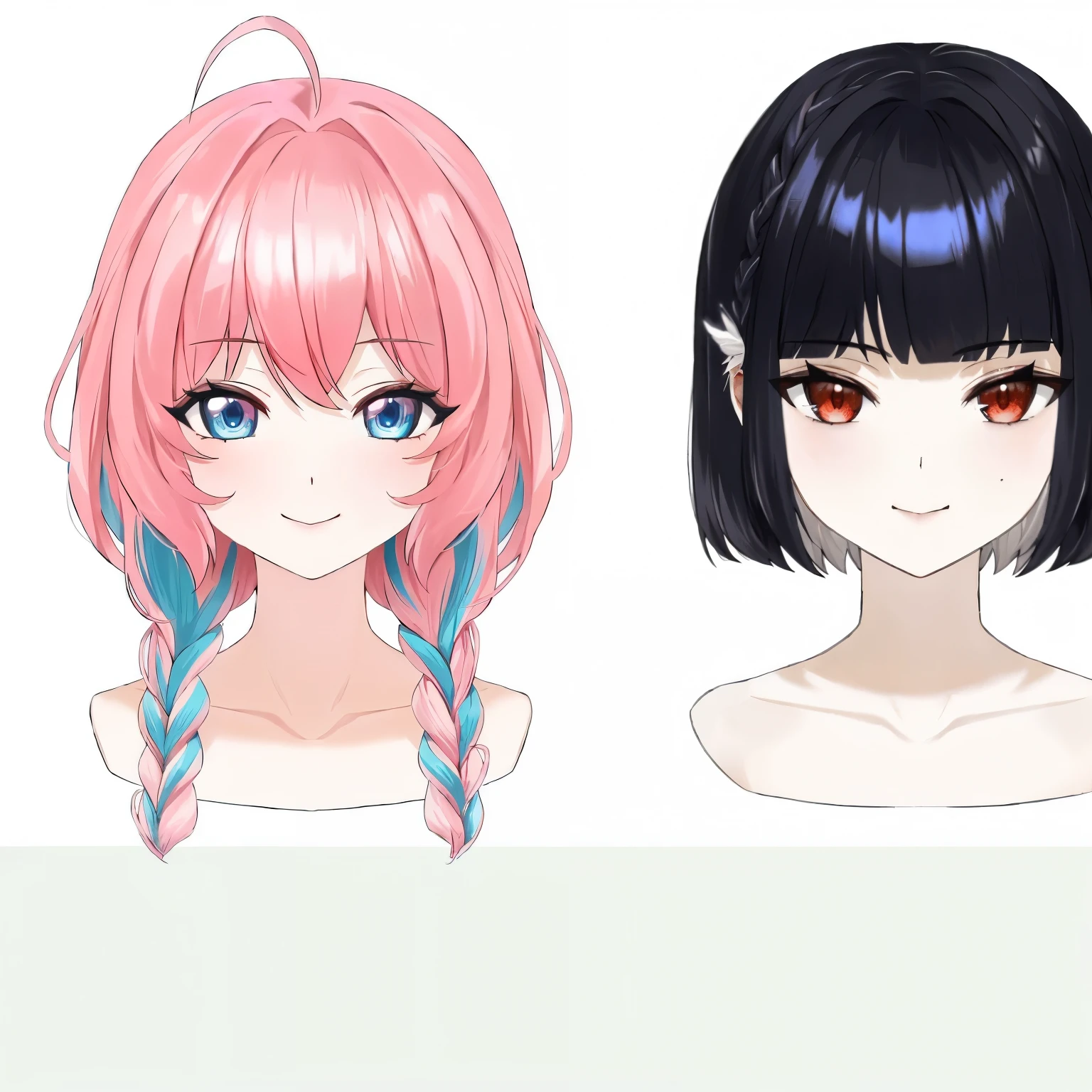 pink hair and blue eyes, anime girl with black hair, 반현실적인 animation style, Animation Art Style, animation style 초상화, stylized animation, animation style, animated stylized, 플랫 animation style shading, animation realism style, Animation Art Style, Anime and Manga Style, 귀여운 animation style, fantasy style animation, 플랫 animation style, 에치 animation style