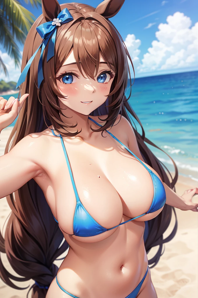 super creek \(umamusume\), micro bikini, big tits