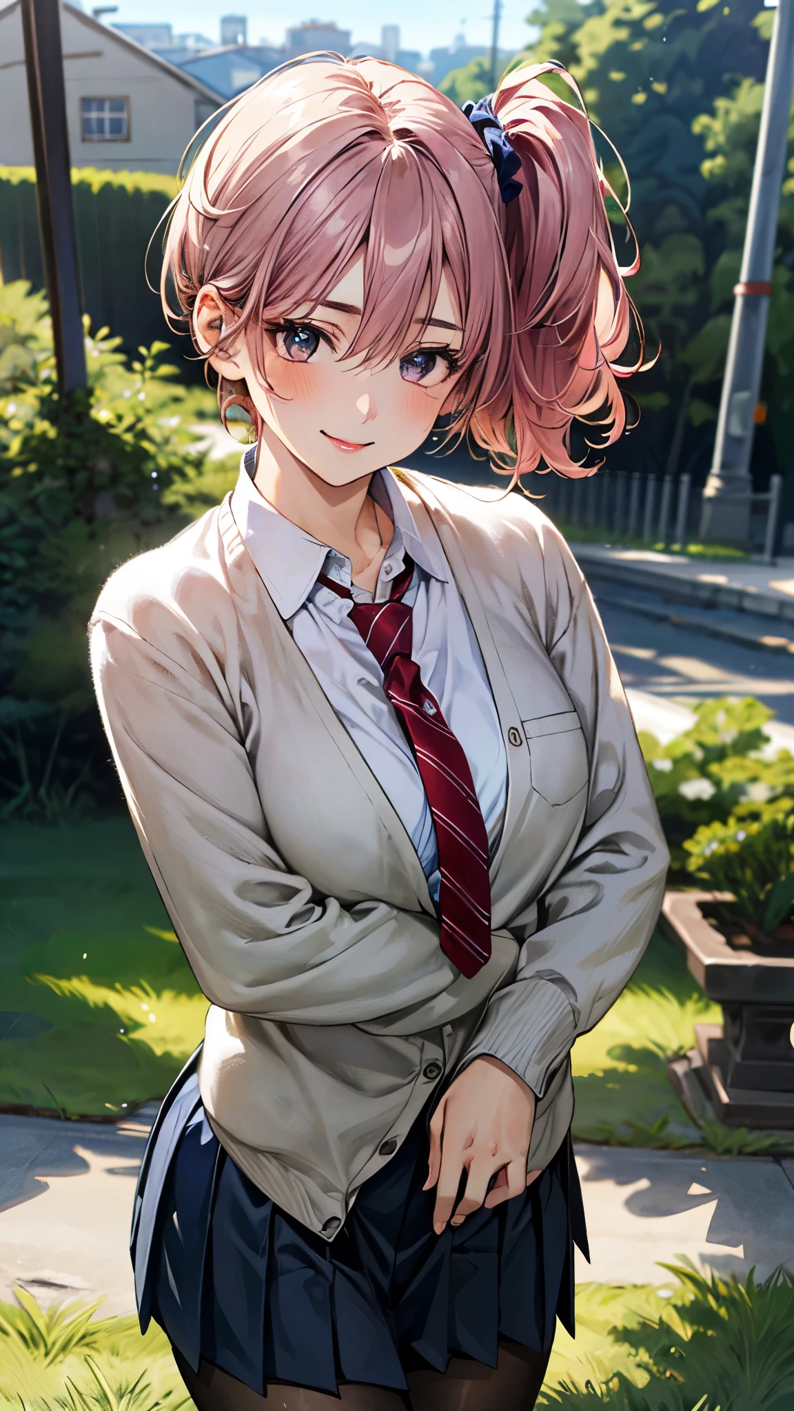 (8k, RAW Photos, 最high quality, masterpiece:1.2), high qualityのRAWカラー写真, Professional photo shoot, Cinematic Light, alone, (((young woman, Gal))), (Sharp features), (Small face), (Skin with attention to detail:1.2), clavicle, Cute Face, Beautiful appearance, Long eyelashes,Girl Turning Around, smile, (Black Hair, Short Bob Hair、Heavy bangs), high school student, Red tie, High School Uniform:1.2, Black jacket, Open jacket, Jacket cuff buttons, White shirt, Check skirt, 真Midnightのホテル, Confident attitude, Capture the happy moment, Artistic painting,Attractive thighs, loose socks:1.2, sneakers:1.2, (A very fine touch:1.2), (はにかんだsmile), Peaceful atmosphere, Oil painting style, Bright colors, (Full body portrait), Smooth texture, Gazing Eyes, Beautiful Skin, Shiny skin, ((Perfect Fingers, Five Fingers, Anatomically correct)), Background Blur, high quality, Surreal, ((Very detailed, photo shoot)),(Skirt flip、I can see her panties),,Midnight