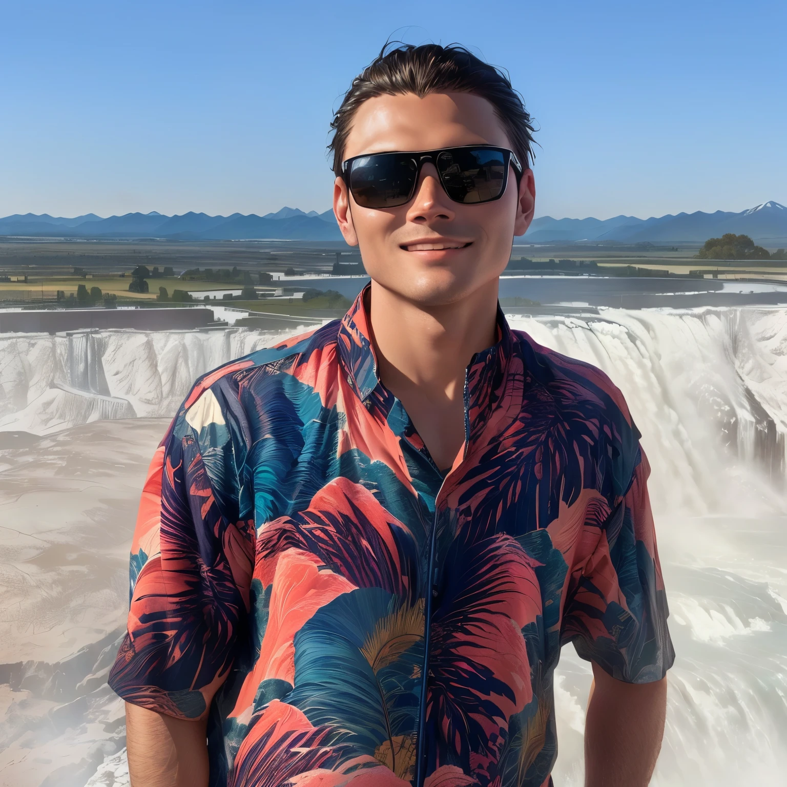 make a different background , add mountains and waterfall