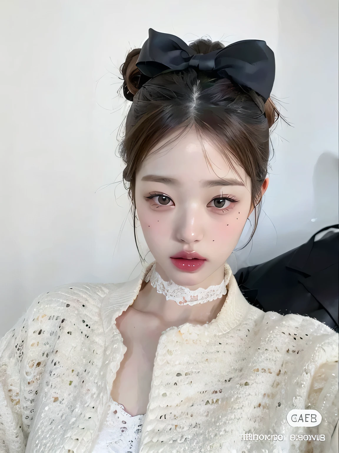 Best quality, masterpiece, ultra high res, (photorealistic:1.4), raw photo, 1girl, inside cafe, looking at viewer, long hair, pale skin, half body