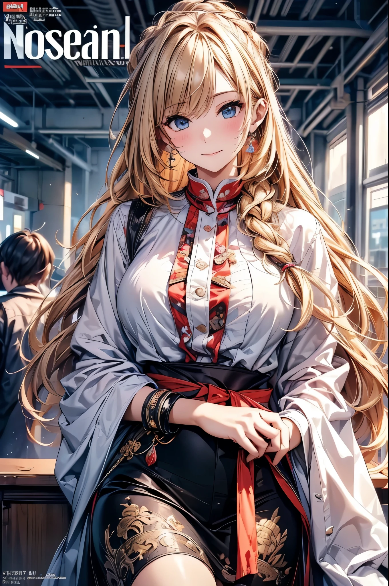 (original photo, best quality), (Practical, photo-Practical:1.3),best quality,Very detailed,masterpiece,Super detailed,illustration,1 Girl,superior_Body,Dynamic Angle,world masterpiece theater,messy_long_hair,best quality,Extremely detailed CG Unity 8K wallpaper,ink,Astonishing,Movie Lighting,lens_Flare, Dunhuang_style, (magazine:1.35) (cover-style:1.3)