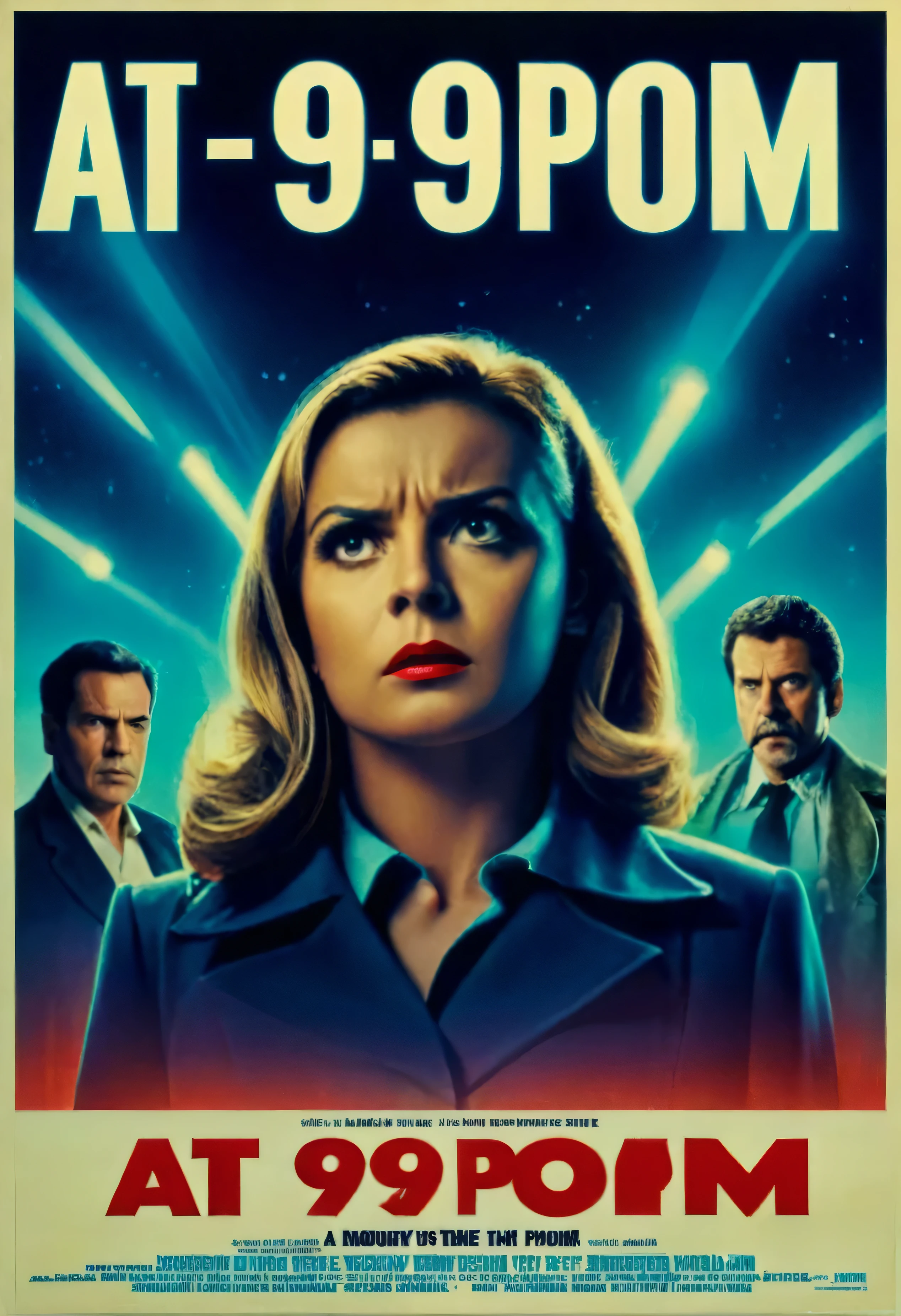 Movie Poster with title saying "at 9 PM " - a film poster