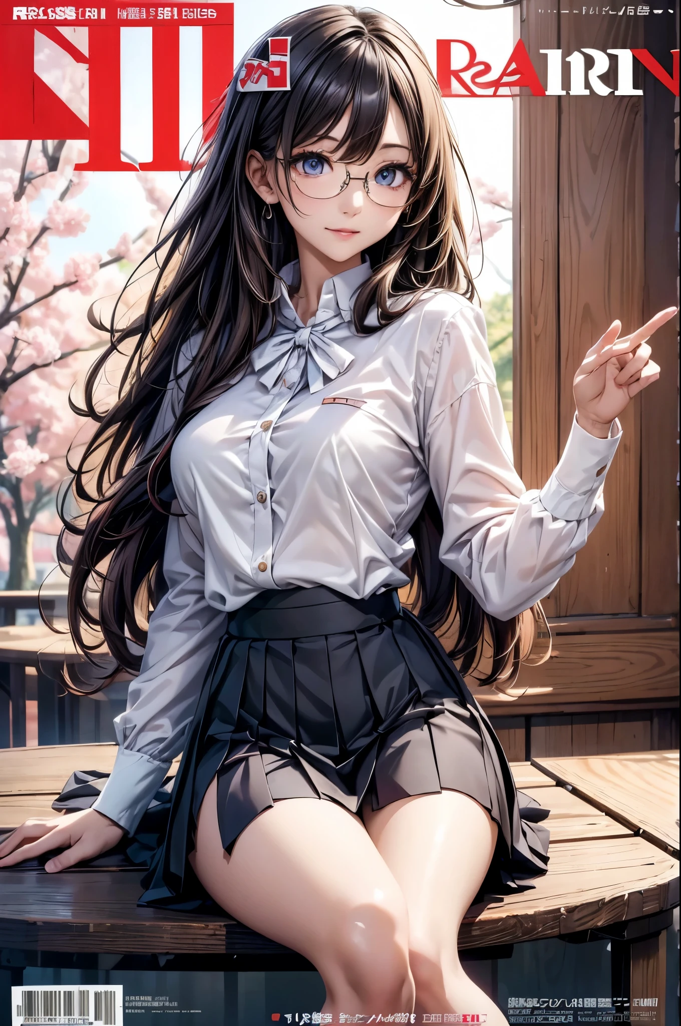 (Ultra-high resolution of the highest quality, masutepiece, Best Quality, 8K, Super Detail, Best Quality:1.3), (Anatomically correct:1.2), (1 elementary school female teacher:1.6), (large breasts:1.1), (drooping eyes:1.3), (blush cheek, blush body:1.3), (wavy hair, braid hair:1.2), (long hair:1.2), (black hair:1.2), (glasses:1.3), (white blouse, pencil skirt:1.7), (class room:1.1), front view, Extremely cute, (extremely detailed beautiful face), Authentic skin texture, beautiful hair, beautiful face, beautiful eyes, beautiful body, beautiful hands, (clothed:1.6), (aroused, naughty face, seductive smile:1.8), (erect nipples), (hair over eyes:1.5), (looking down:1.3), (open mouth:1.2), (face focus:1.6), cleavage breasts focus, (legs focus:1.2), (from below:1.3), (Sitting:1.6), (slouching forward:1.3), (sole of foot:1.6), (sole of foot focus:1.3), (panty shot:1.1)