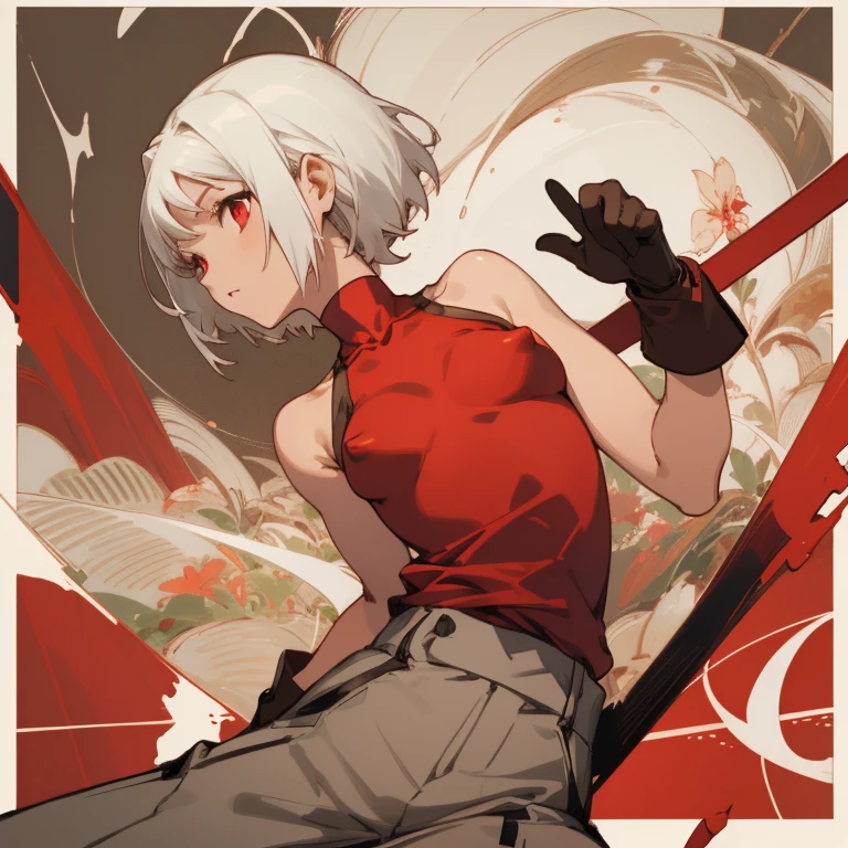 master masterpiece，high quallity，1girl，A female investigator wears yoga pants，huge breasts, sexy body, milf, curvy, anime girl with white hair and black gloves walking through a forest, artwork in the style of guweiz, anime lush john 8k woods, anime cover,detailed anime character art, anime style 4 k, The character depiction is very detailed，The female investigator in the picture has multiple scars，He was wrapped in bandages，It gives a terrifying feeling that the female investigator wears a jacket，The whole image is very nuanced, cutesexyrobutts。