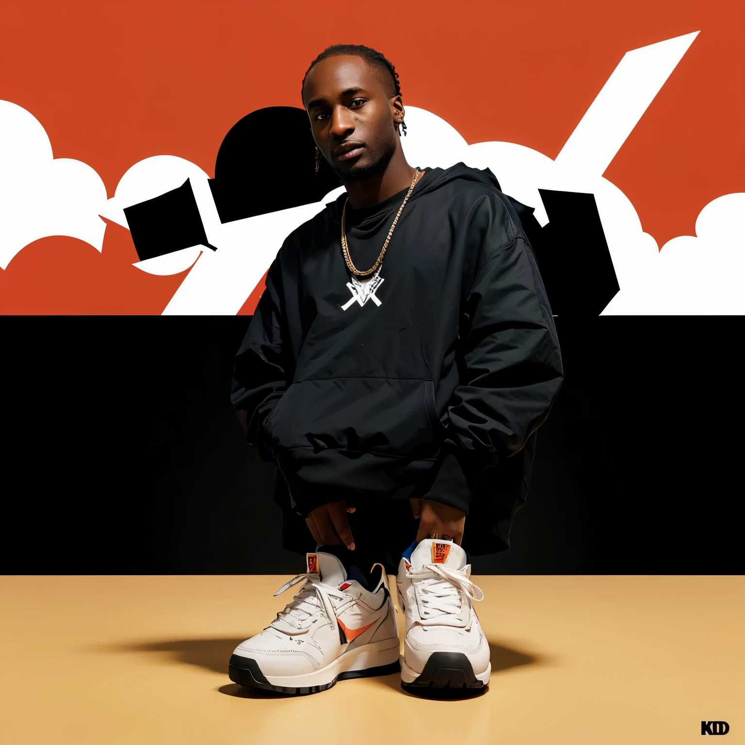 Illustration of Virgil Abloh with knd cartoon style