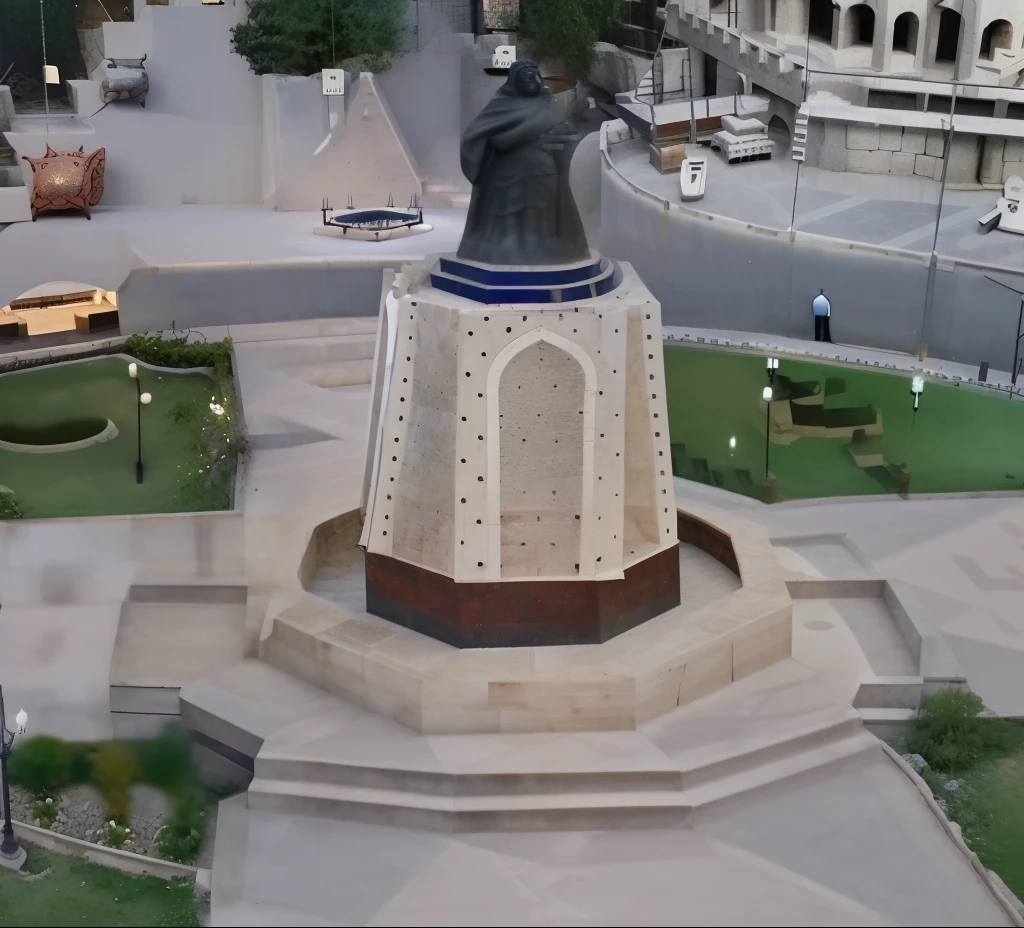 arabic stairs, arabic monument stairs basement, ornaments, stone blocks, realistic, photo realistic, high detailed architecture, arabic architecture, arabic traditional architecture, simmetrical, medieval stone, rustic stone, dark surfaces, light surfaces, stairs, high contrast, panorama