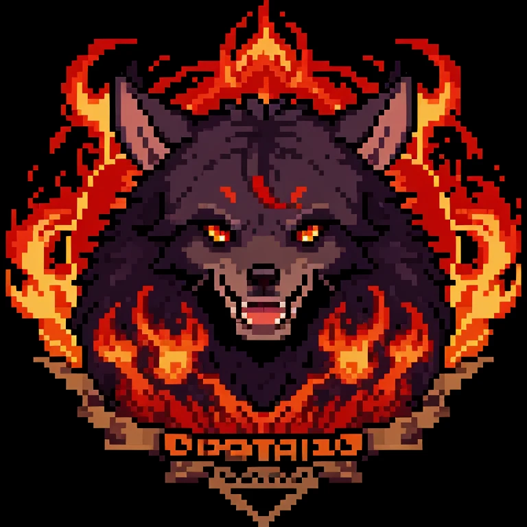 Cerberus Demonic dog Scary logo fantastic guild logo best quality fire coming out of the eyes fabulous guild logo scary demonic dog 