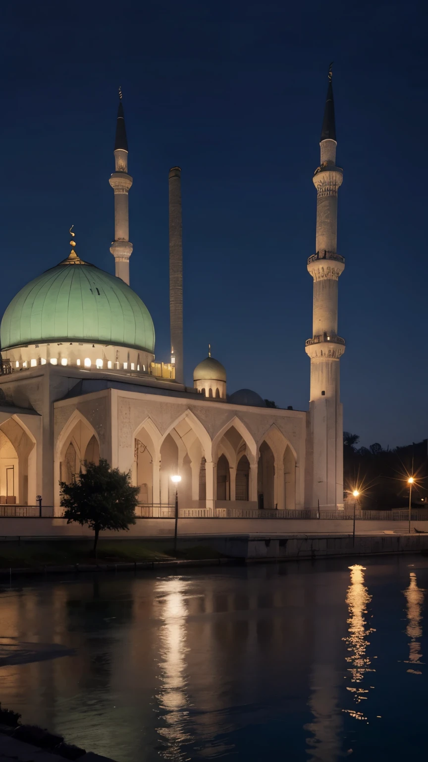 beautiful mosque, sexy, evening, mosque exterior
