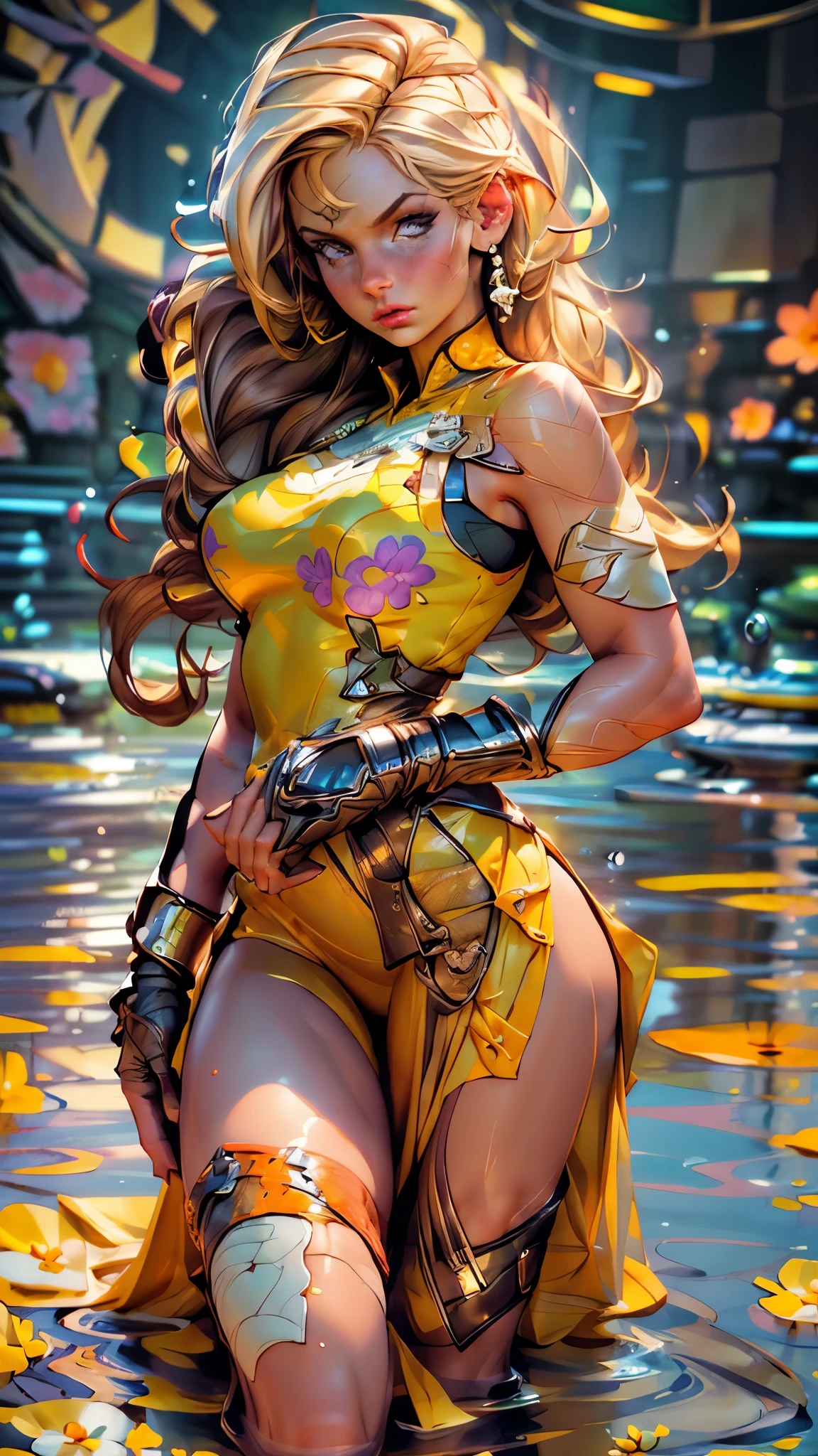 (best quality,4k,8k,highres,masterpiece:1.2),ultra-detailed,(best quality,realistic:1.2), Phoenix Marie, -Muscular Female- -Variety- -SLIGHTMUSCLE- , lovely woman,field of poppy flowers,sheer yellow floral print summer dress,sunset,play,joy,beauty,harmony,portrait,soft lighting,vibrant colors, HDR, 8k, absurdres, cinestill 800, sharp focus, add_detail:2, Ultra HD | | | ((Fullbody-shot)) add_detail:2 (1woman, solo)