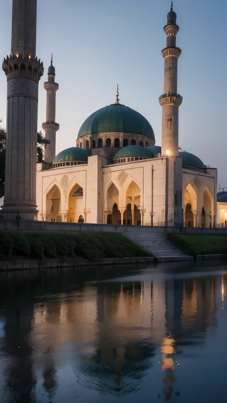 beautiful mosque, sexy, evening, mosque exterior