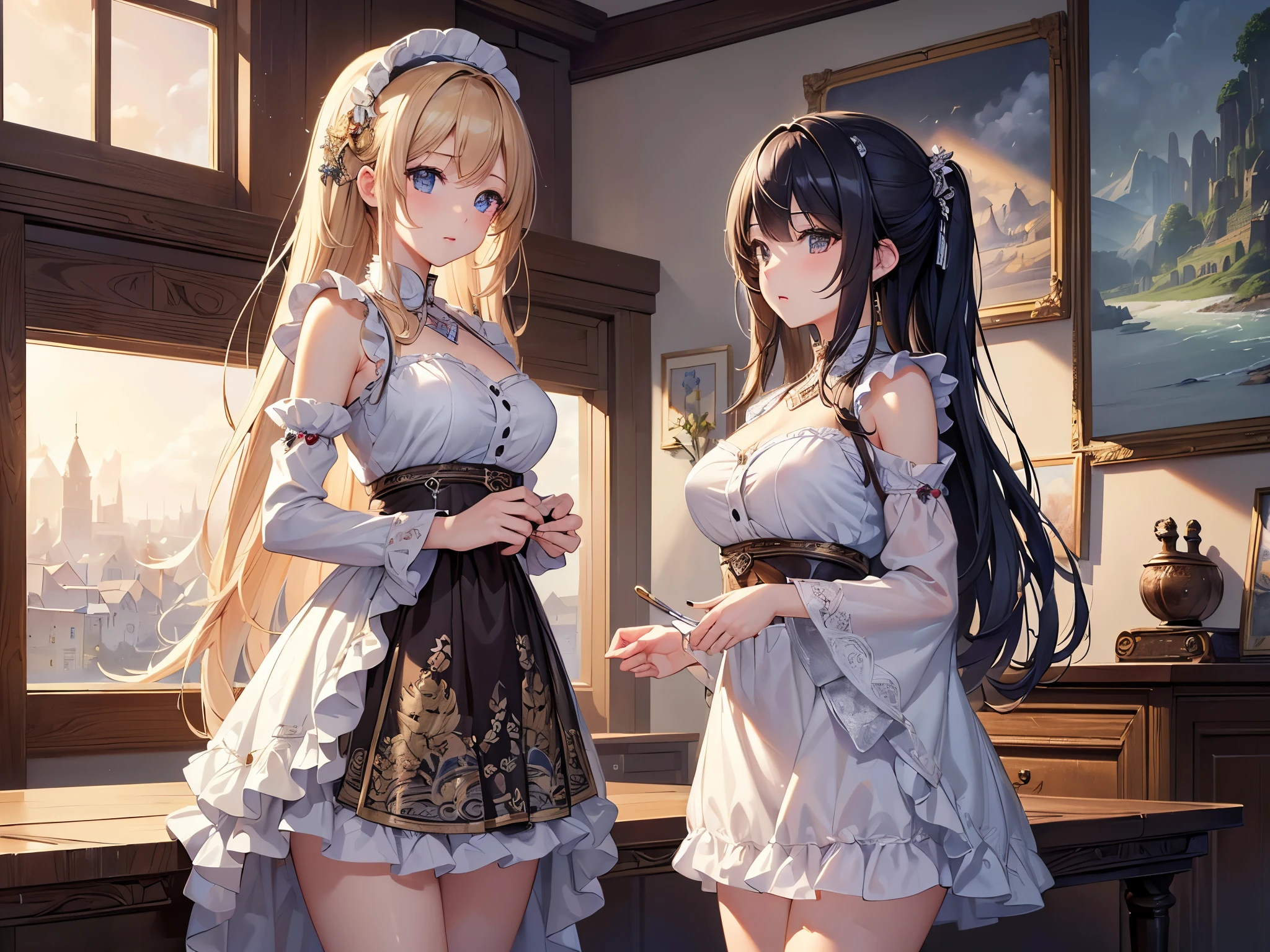 ((highest quality)),(Ultra-high resolution),(Very detailed),(Detailed Description),((The best CG)),(A masterpiece),Ultra-precise art,amazing drawing art,(Art with precise detail:1.5), (woman:1.4), When the town wakes up、