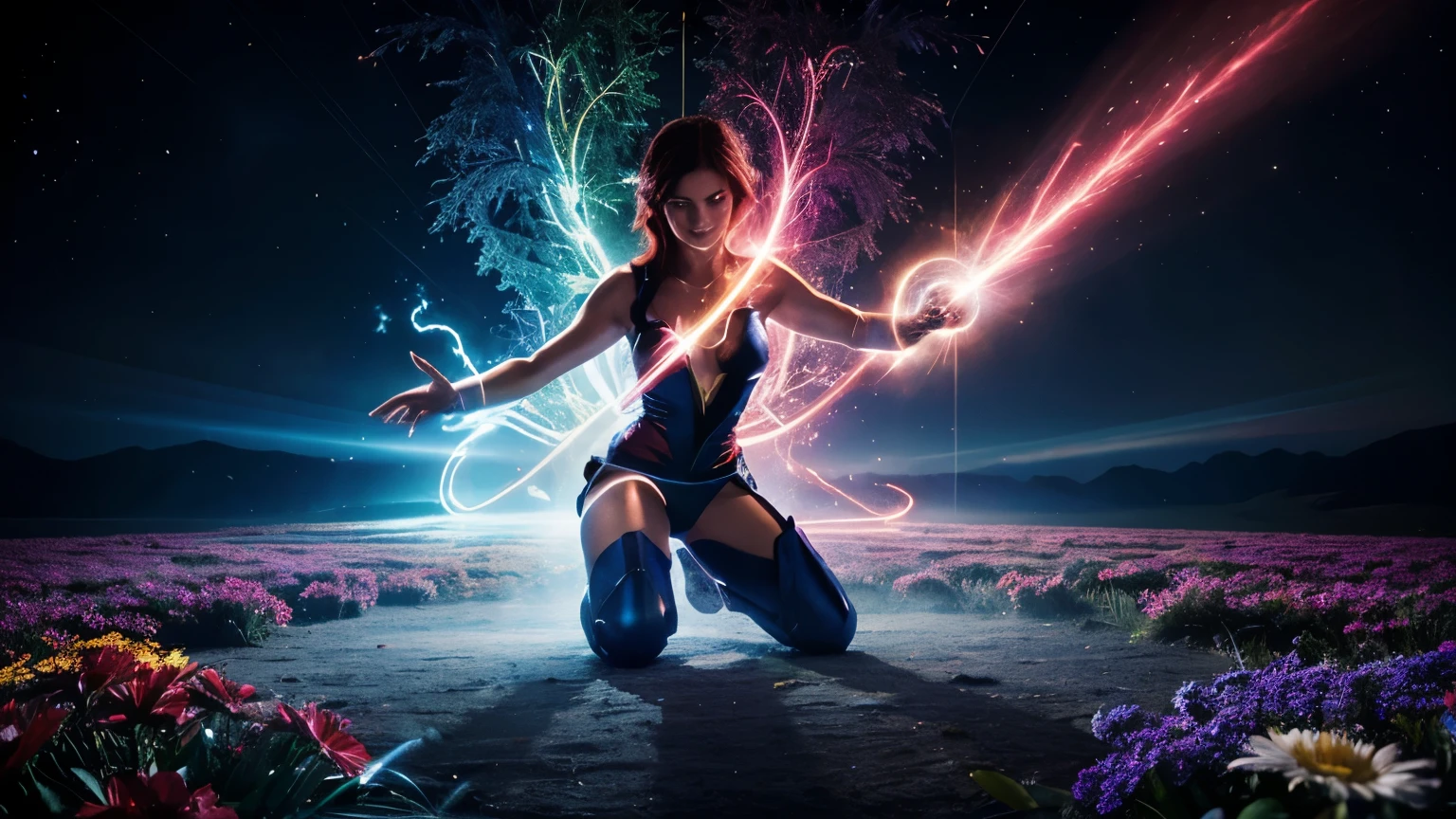 A vibrant flash of light illuminates the magical world.