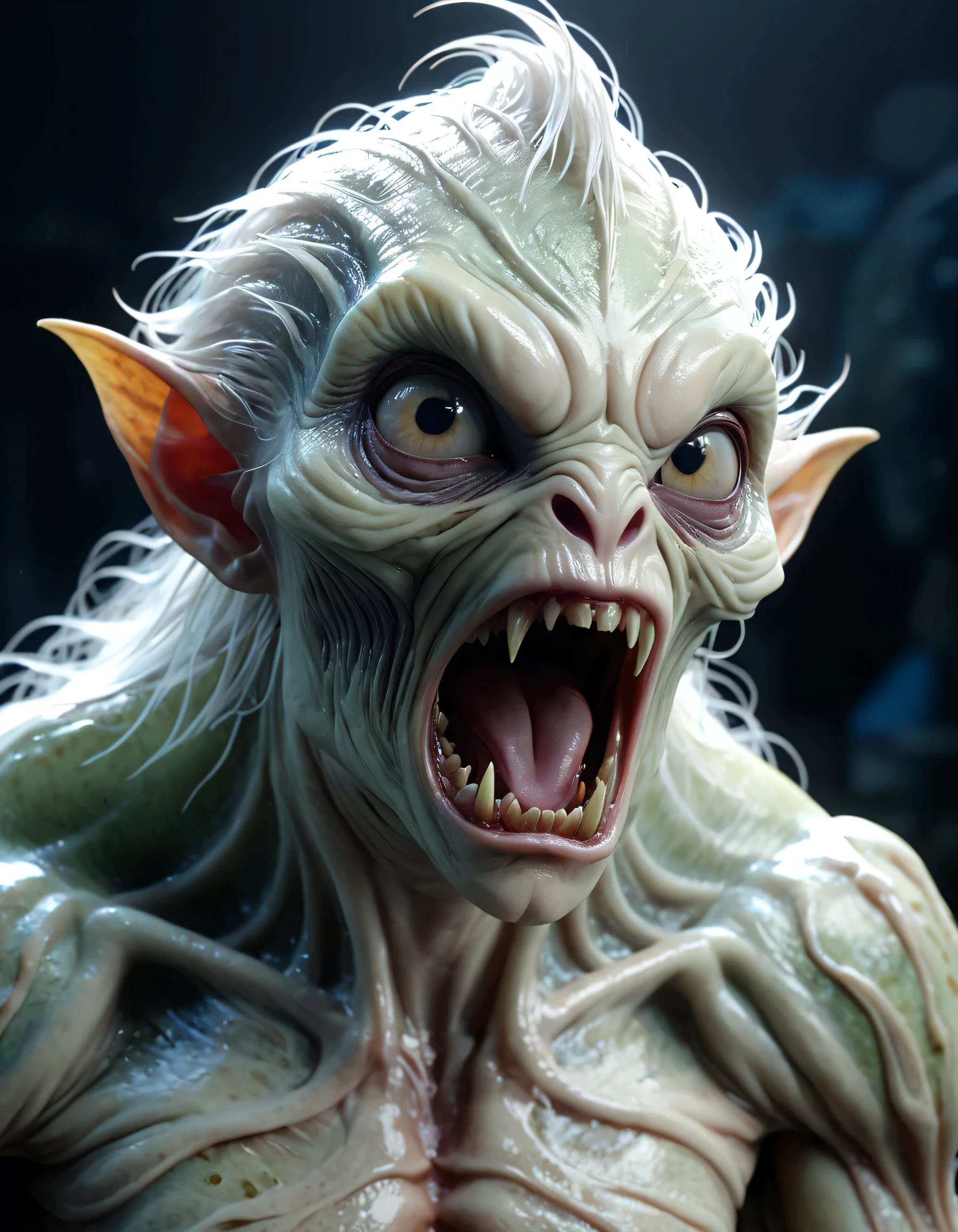 Creaturearine Life、scared、Fantasy、Very realistic、 High definition、 Anatomically correct、Photorealistic、 8K、 High resolution that looks real、Natural feel