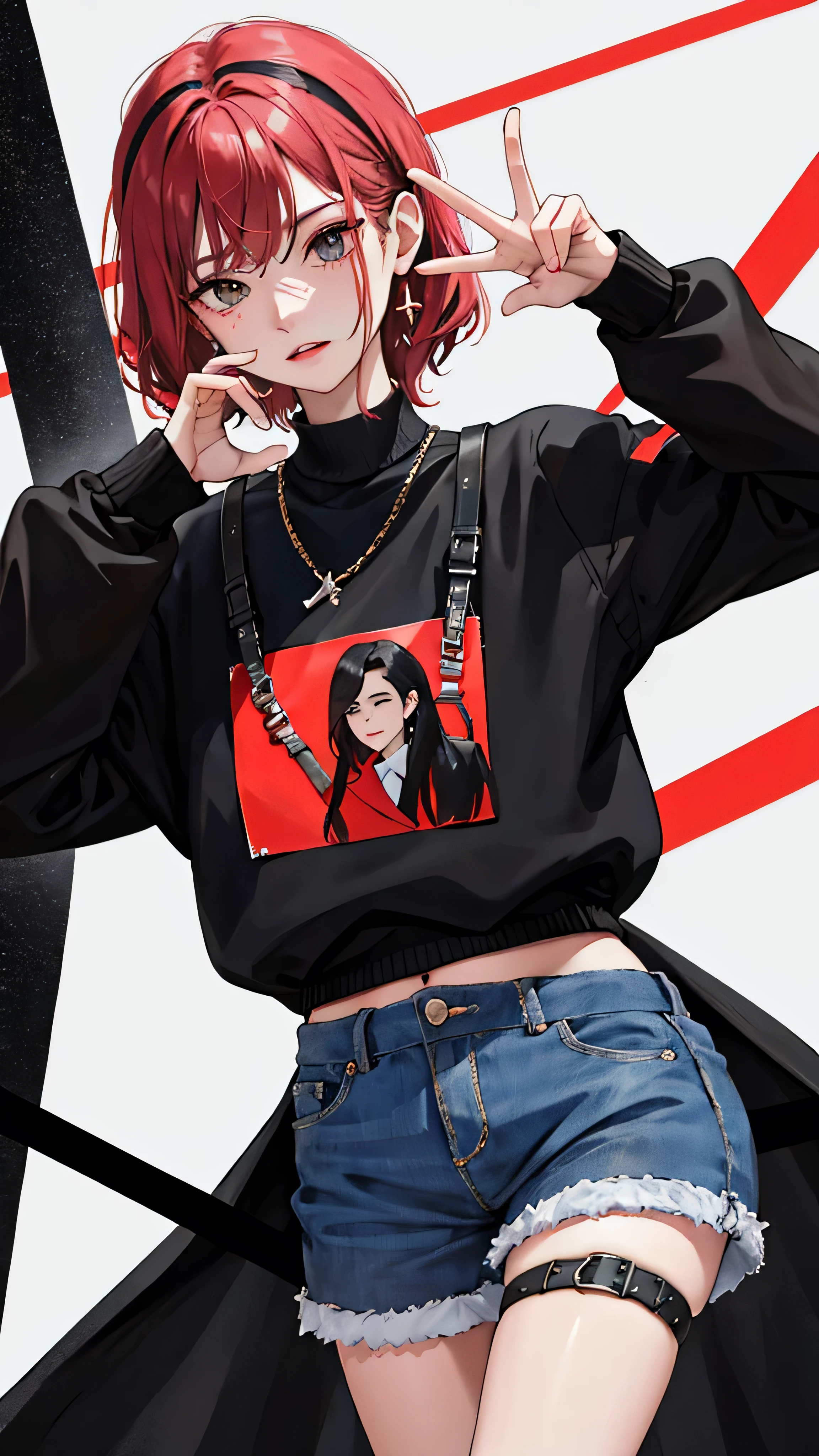 (masseter part:1.2、Maximum quality)、(Ao vivo、detalhes intrincados)、(1 senhora、only、A parte superior do corpo、Colossal tits) roupas: nervoso、black sweater、mini-saia rosa、vanguarda、Experimental appearance: cabelo rosa longo、Dramatic makeup、Not conventional fashion choices behavior: Rebelde、Female Leader on the Run、general secretary、black sweater、mini-saia rosa、Anti-sistema、Provocative localization: distrito de arte urbana、Hobbies da cena musical underground: garota mau、Create mixed media art、experimentar diferentes subculturas Valores: individualidade、autenticidade、Inspiration for creative expression: Female Leader on the Run、general secretary、counterculture icons、natureza: ousadia、Not conventional。