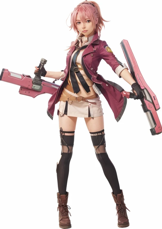 girl with pink hair, ponytail. She is Juna Crawford from Trails of Cold Steel