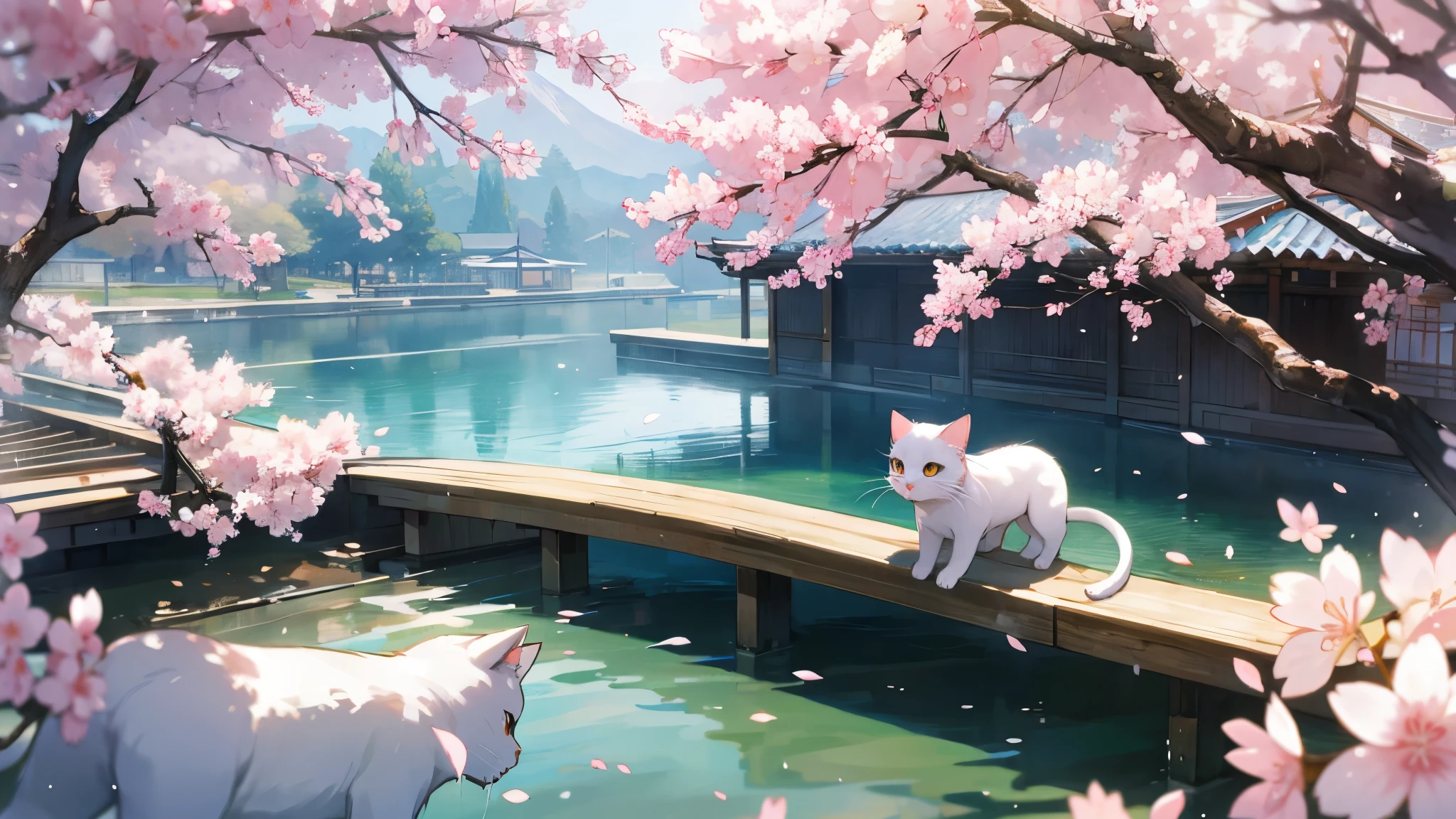 Open-air bath、Sweat、girl、Japan、hot spring、Beautiful scenery、cherry blossoms、
Cat1Animals