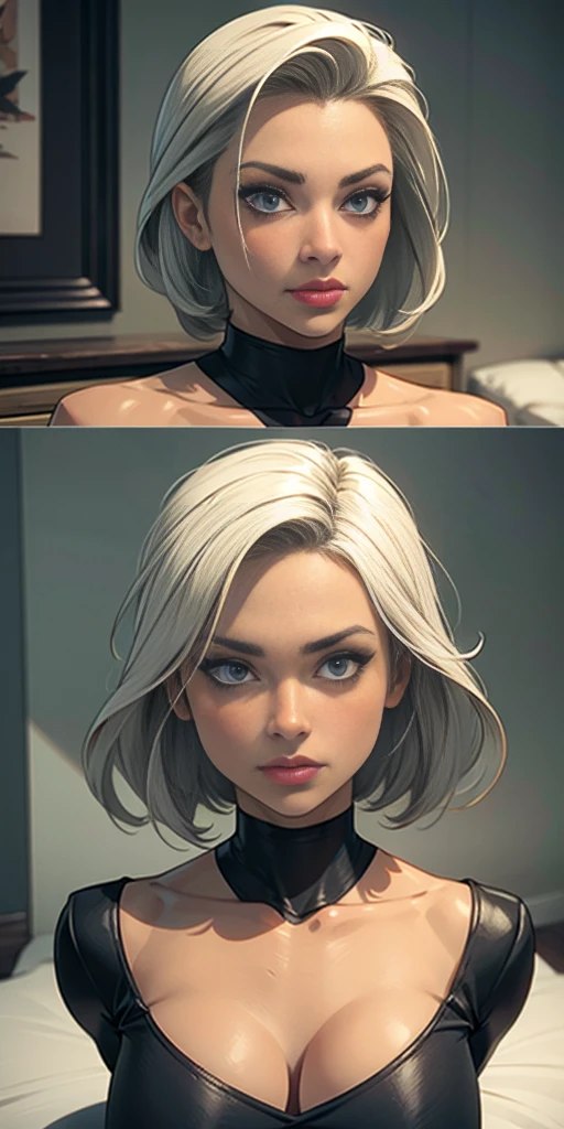 (3D,3D Art),#quality(8k,wallpaper of extremely detailed CG unit, ​masterpiece,hight resolution,top-quality,top-quality real texture skin,hyper realisitic,increase the resolution,RAW photos,best qualtiy,highly detailed,the wallpaper,golden ratio), BREAK ,solo,#1girl(human,chibi:2.0,cute,kawaii,small ???,white hair:1.6,very long hair:2.0,long hair:2.0 fluffy white rabbit ear:1.2,red eye:1.1,big eye,beautiful shiny eye,skin color white,big hairbow,white frilled dress:1.3,breast,looking at viewer,rabbit tale,eating pancakes with a lot of honey and some strawberries on it:1.6,sitting on a chair), BREAK ,#background(inside,very classic and gothic cafe),(chibi:1.7),from front,smile