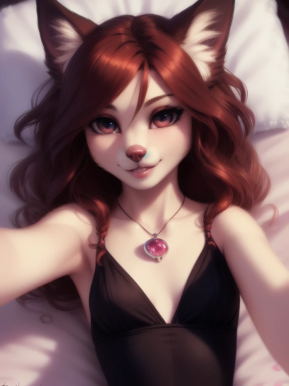 (source_e621), A beautiful and detailed (sweet portrait), ((anthro domistic dog)), anatomically correct, Schlank, small breasts, Hochgeladen E621, detailed flauschige fur, (von Fluff-Kevlar, Bayard Wu, personalami, Pino Daeni), 1girl, skin tight dress, adorable , facing viewer, bed, missionary position, 1girl, realistic, ultra sharp image, view from above, (solo), first person view, cleavage, masterpiece, lying on her back, (lips), teeth, perfect eyes, bellybutton, absurd resolution, teenager, longing gaze, beautiful hair,