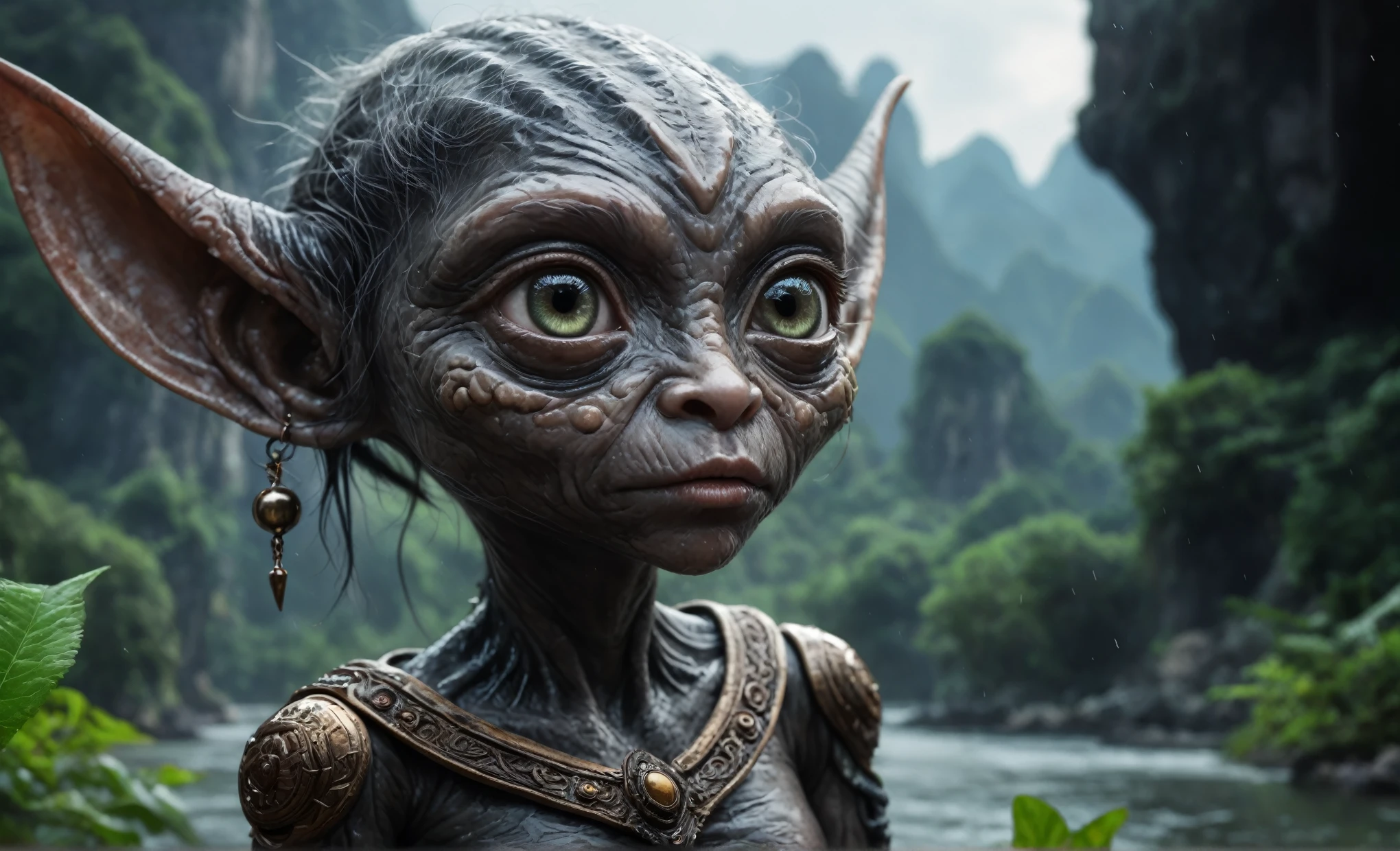 fullb body shot,beggar niobium graphite The Alien Entity,native italian babychild, wants eat,survival in criminal city of future,Cinematic,soft colors, Technicolor,natural skin textures, hyper realism, hyper detailed,Extremely detailed,High contrast,Masterpiece,Realistic,Ultra Detailed, intricate details,realistic humid leather,extremly intricate,Epic Realistic, cinematic style,irina yermolova,high contrast,hdr,extremely detailed, [deep night landscape],masterpiece, intricate details, eyes extremely detailed, high detailed eyes,8k resolution,retina, Nikon Z9,China,Songbird,orc,Li River in Guangxi Zhuang of China,Pisces, pointed ears，perfect, Elf，transition between two art styles, Double contact, X-ray, Creative, vivid light, fantasy, Abstract, Surrealism, super detailed, high resolution, stop:35;

