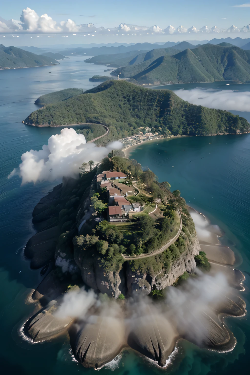 Isla grande, divida en varias zonas(como niebla, mountainous area) this from the panoramic view where you can see the entire island