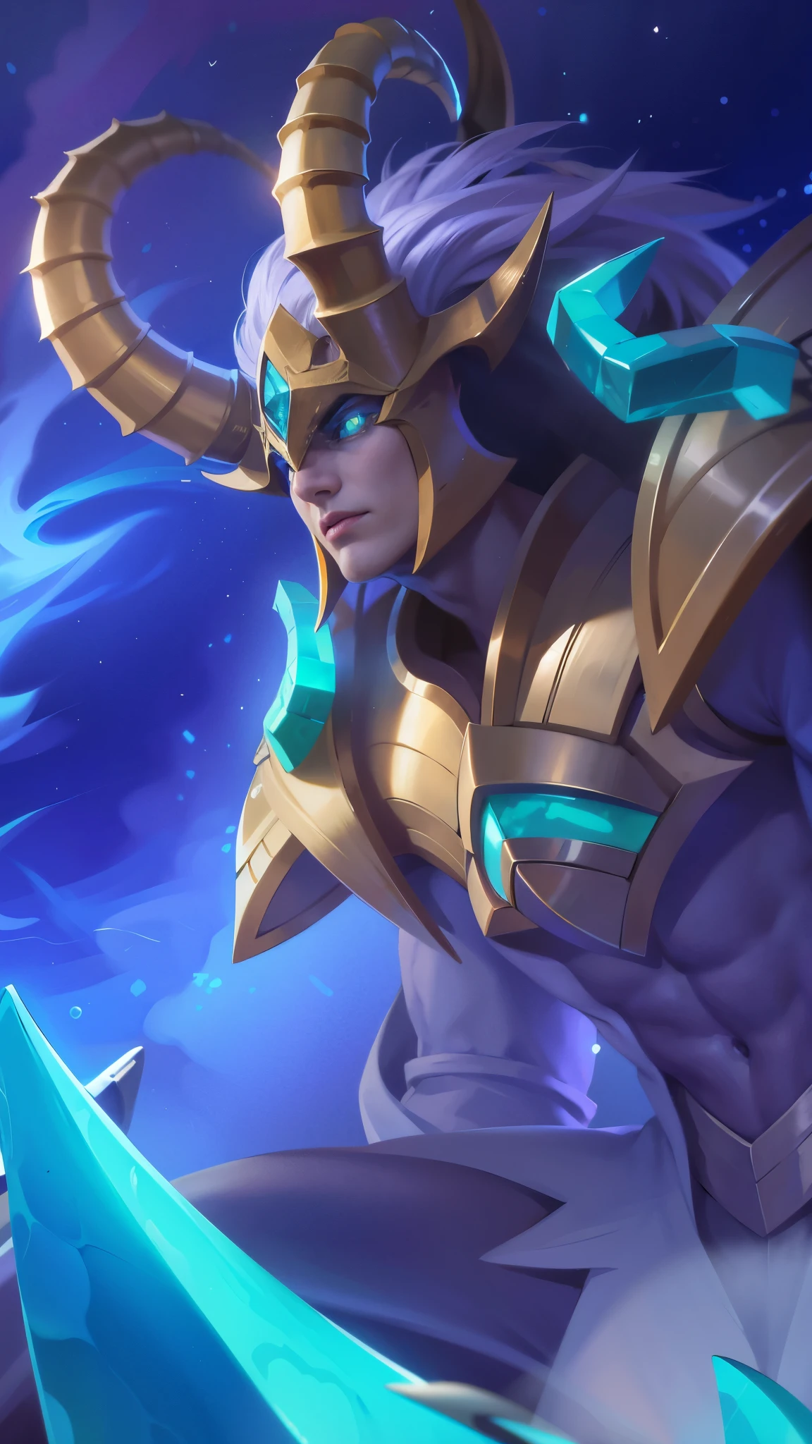 a guy with white hair and a sword in her hands, Best quality, masterpiece, detailed skin texture, detailed clothes texture, detailed face, super detail, 8k, intricate detail, 1 boy, The color doesn't change, Muscle guy, 1 guy, light blue eyes, angry.