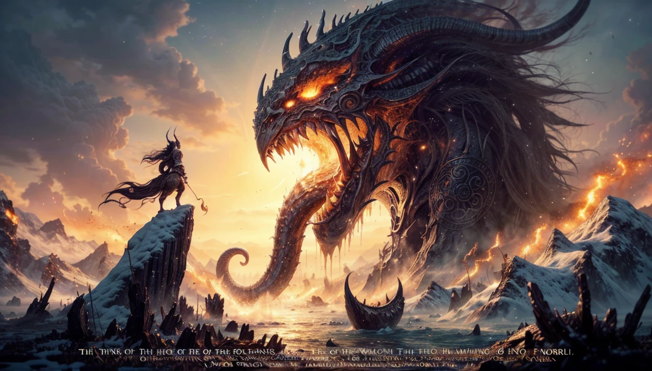 Giant Hell Dark Evil Worm Fighting Heavenly Light Worm