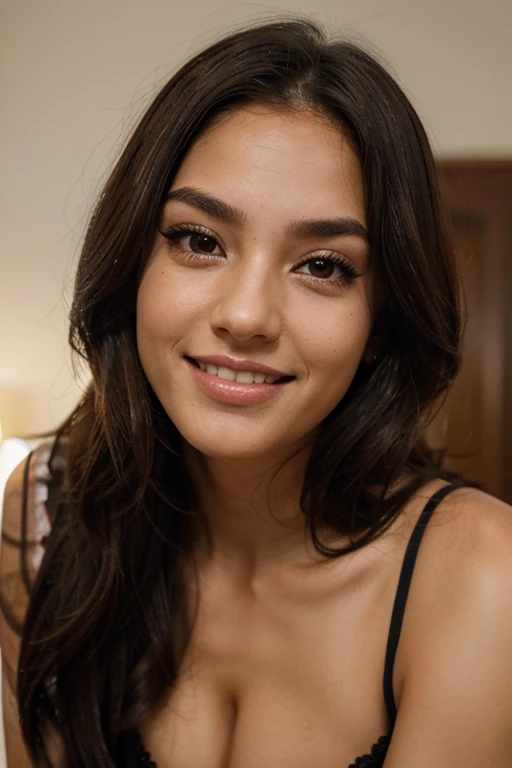 

Bia is a young woman of striking beauty, whose presence immediately draws attention. Your face is slightly oval, with clear, even skin, that always seems to radiate a healthy glow. Your eyes are big and expressive, of a deep brown tone that seems to contain all the intensity of your emotions. Long, curled lashes add a touch of softness to your firm, determined look..

His eyebrows are well delineated, acompanhando a curva natural de seus olhos, proporcionando uma moldura perfeita para seu rosto. The nose is delicate and well proportioned, complementing your harmonious features. Bia has full, well-defined lips, frequentemente adornados com um sorriso cativante, that reveals a sweet and approachable side of your personality.

Bia&#39;s hair is long and brown, caindo em ondas encaracolados naturais que emolduram seu rosto de forma suave. Ela frequentemente usa seus cabelos soltos, but occasionally opts for hairstyles that highlight your elegance and natural charm. Her cheekbones are slightly protruding, conferindo-lhe um ar juvenil e vibrante.

