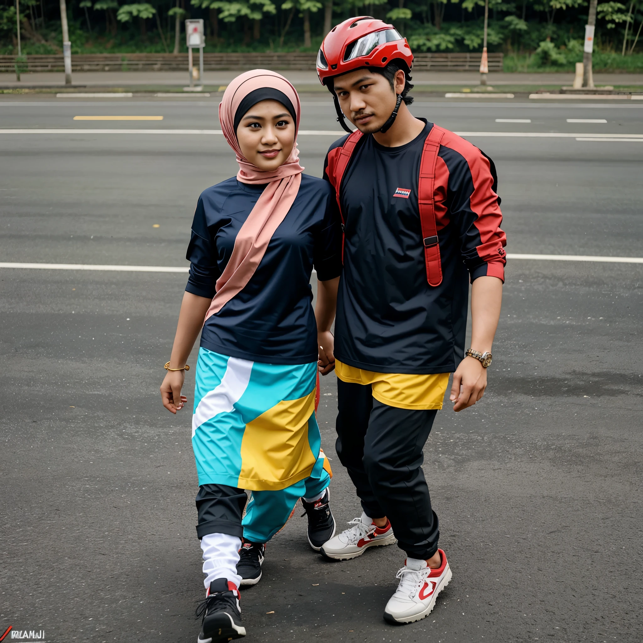njuran
Menyalin
Foto karikatur 4D couple indonesia, wajah indonesia, laki-laki memakai kaos abu-abu muda, celana pendek biru, memakai sepatu putih, perempuan berhijab biru, memakai kaos berwarna seperti laki-laki, memakai rok panjang dan memakai sepatu putih mengendarai vespa antik berwarna merah krem, ekspresi bahagia, di jalan raya dekat pantai Latar belakang jalan Indonesia, hiper-realistis, kontras tinggi, efek warna tinggi, 8K, detail, fokus"