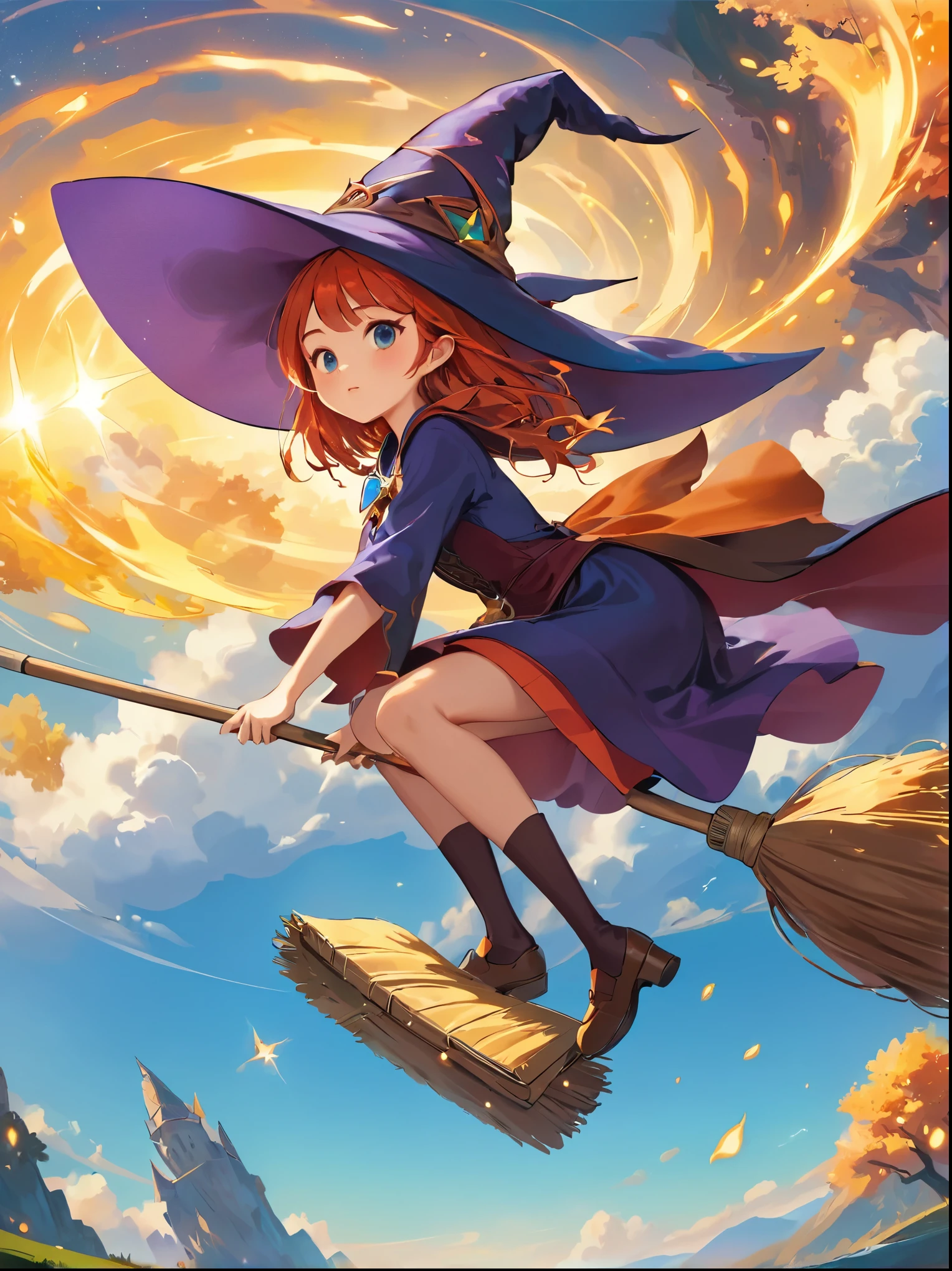 1 girl,Kiki,witchの宅急便,Perfect Face,cute, ((((flying witch))),((Ride a broom)),broom fLight,Straddling the broom,Anatomically correct,(masterpiece, highest quality:1.2),masterpiece,highest quality,最高masterpiece,8k,,Wind,Fantasy,,wonderful,, Mysterious, charm, Whimsical, Playful, Adventurous, free, wonder, imagine, decide, skill, speed, Movement, energy, realism, Naturalistic, Figurative, Represent, beauty, Fantasy culture, myth, fairy tale, Folklore, Legend, witch, Wizard, Magical creatures, Fantasy worlds, composition, scale, Zenikichi, Midpoint, background, perspective, Light, color, texture, become close, beauty, wonder.