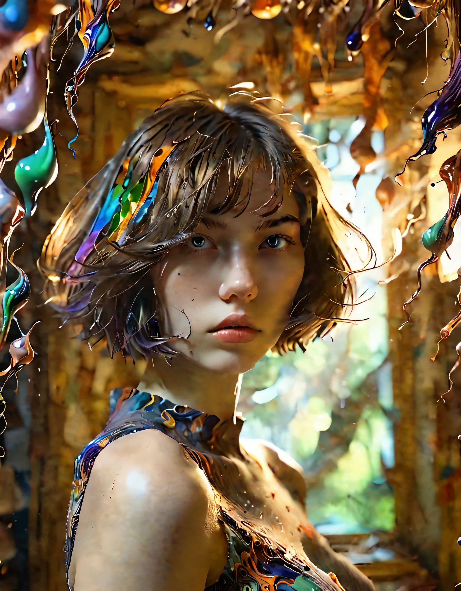The prompt that you can generate for the given theme "obra de arte, mais alta qualidade, 1. female, 20 s de idade, ((cabelo curto)), Surrealismo" is as follows:
"(best quality,4k,8k,highres,masterpiece:1.2), ultra-detailed, realistic:1.37, surrealism, female, 20-year-old, short hair, vibrant colors, dreamlike environment, magical elements, floating objects, distorted perspectives, mysterious atmosphere, intricate details, ethereal lighting, captivating gaze, imaginative composition, otherworldly creatures, mesmerizing patterns, dynamic brushstrokes, imaginative landscapes, abstract concepts, visual poetry"