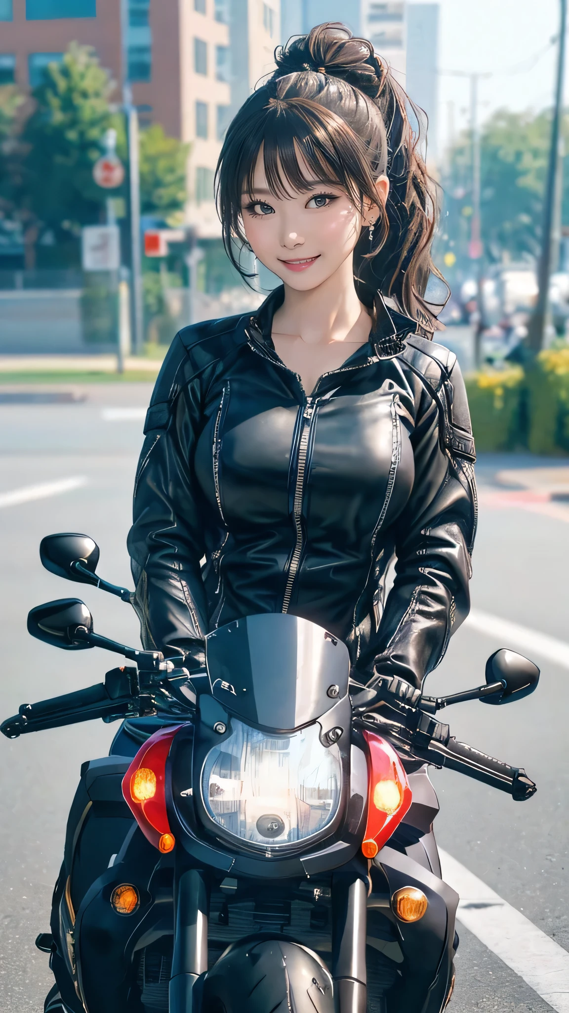 ,(girl riding a motorcycle:1.2),(random hairstyle),(Highest image quality,(8K), Ultra-realistic, Best Quality, High quality, High Definition, high quality texture, high detailing, Beautiful detailed, fine detailed, extremely details CG, Detailed texture, realistic representation of face, masterpiece, presence)