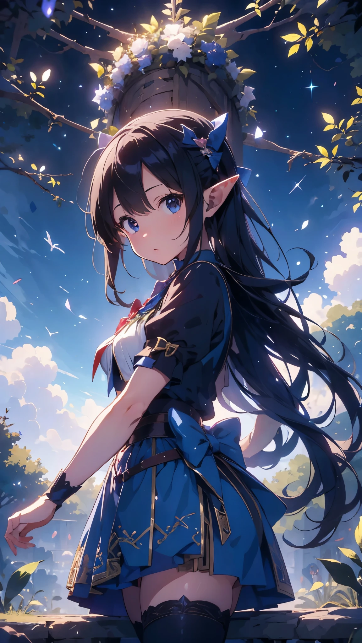 (masterpiece:1.2),(anime),(Medieval Background),(Elf sisters)、((Ready your bow)),((Shoot a bow))、Rogue Outfit、(Archer)、in the forest、((Fantasy)),Fantasy、cute、Light Effects