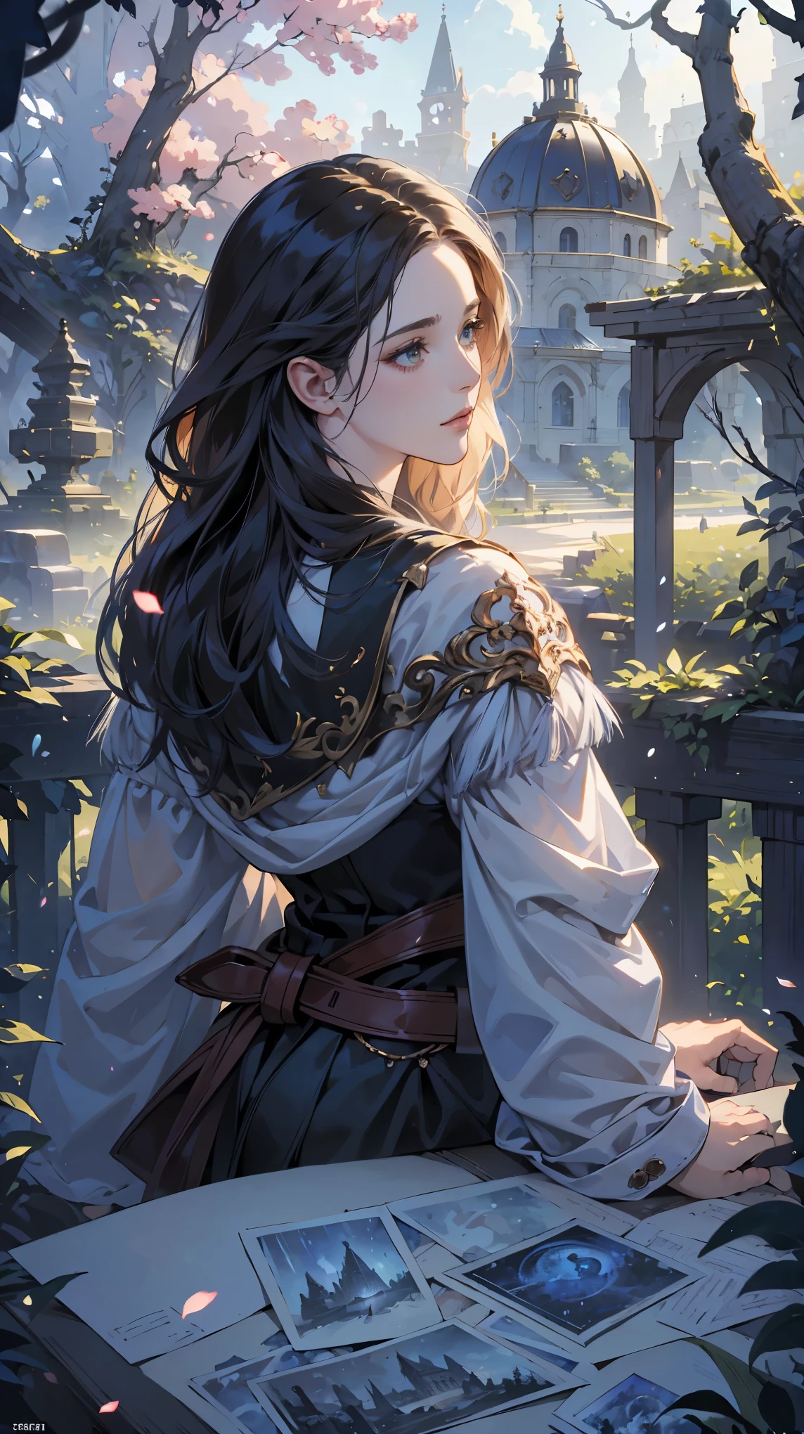 (background, fantasy),(best quality,4k,8k,highres,masterpiece:1.2),ultra-detailed,(realistic,photorealistic,photo-realistic:1.37),vibrant colors,fantastical lighting,mystical atmosphere,ethereal world,magical creatures,majestic landscapes,enchanting forests,aerial view,magical castles,a large building with a dome on top of it, abaddon and magali villeneuve, winter concept art, ornate borders + concept art,