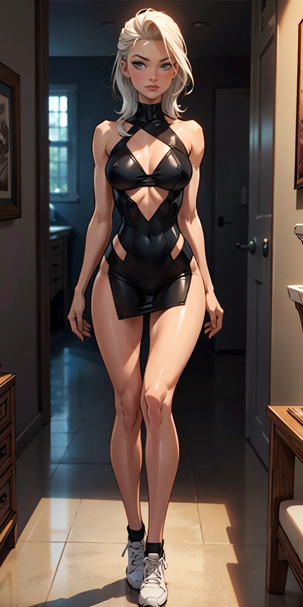 (3D,3D Art),#quality(8k,wallpaper of extremely detailed CG unit, masterpiece,hight resolution,top-quality,top-quality real texture skin,hyper realisitic,increase the resolution,RAW photos,best qualtiy,highly detailed,the wallpaper,golden ratio), BREAK ,solo,#1girl(human,chibi:2.0,cute,kawaii,small kid,white hair:1.6,very long hair:2.0,long hair:2.0 fluffy white rabbit ear:1.2,red eye:1.1,big eye,beautiful shiny eye,skin color white,big hairbow,white frilled dress:1.3,breast,looking at viewer,rabbit tale,eating pancakes with a lot of honey and some strawberries on it:1.6,sitting on a chair), BREAK ,#background(inside,very classic and gothic cafe),(chibi:1.7),from front,smile