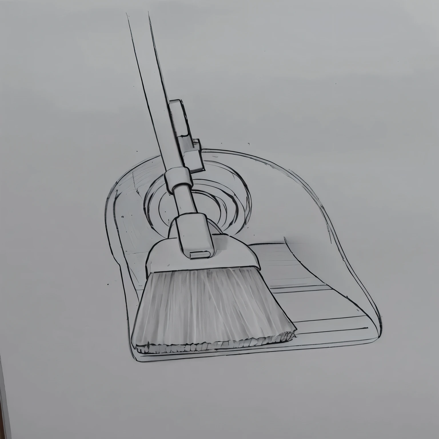un dibujo of a dust mop and a dust pan on a table, Dibujo suaveing, Clean drawing with black pencil, dibujo sencillo, clean ink detailed line drawing, a pencil sketch, Dibujo monocromo, alta calidad de bocetos, dibujo minimalista, estilo de dibujo tradicional, accurately drawn details, barriendo, dibujo lineal realista, line sketch, un dibujo, Dibujo suave, Sombreado simple