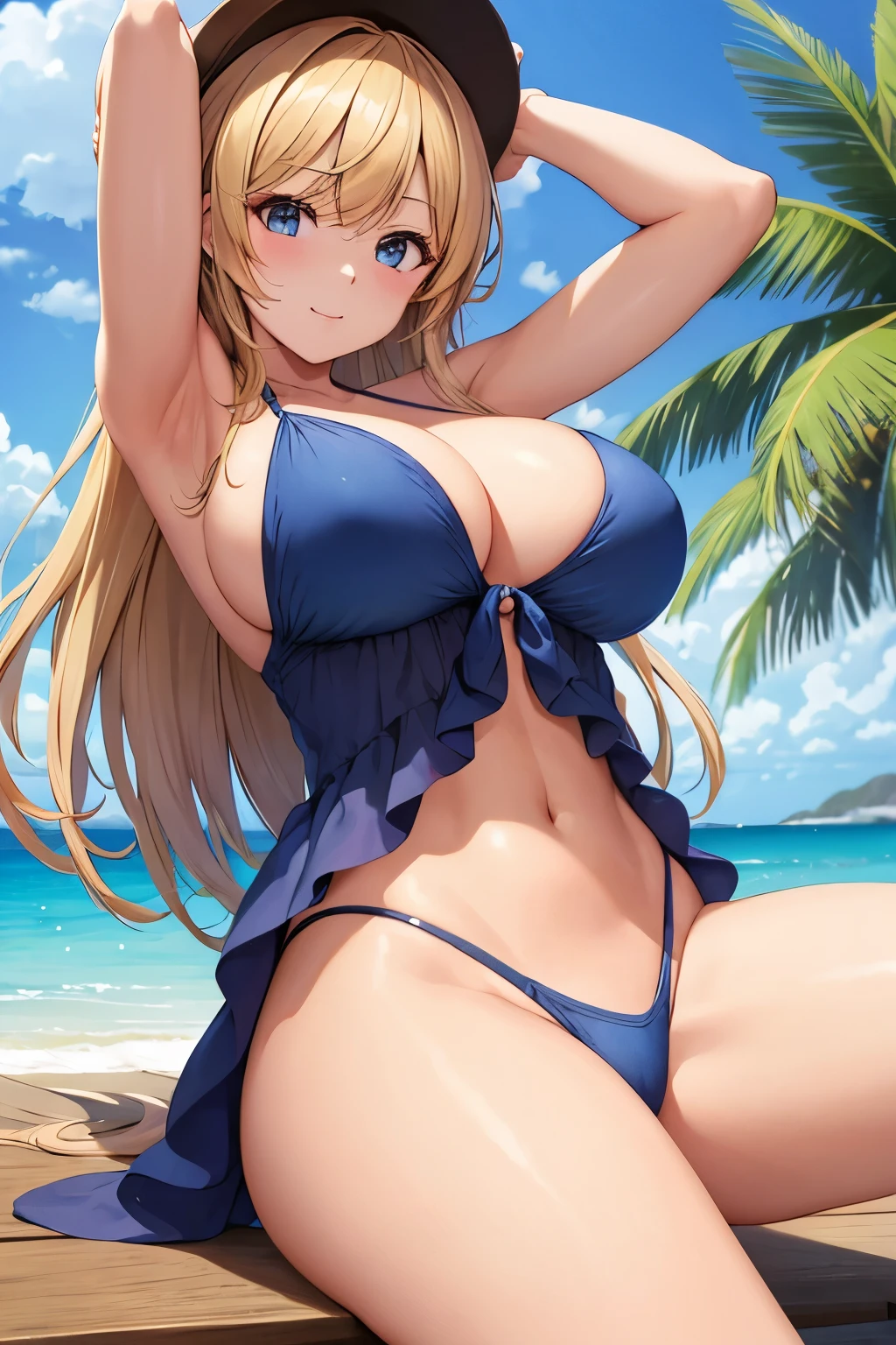 Masterpiece, best quality, Beautiful girl, swimsuit, big breasts,