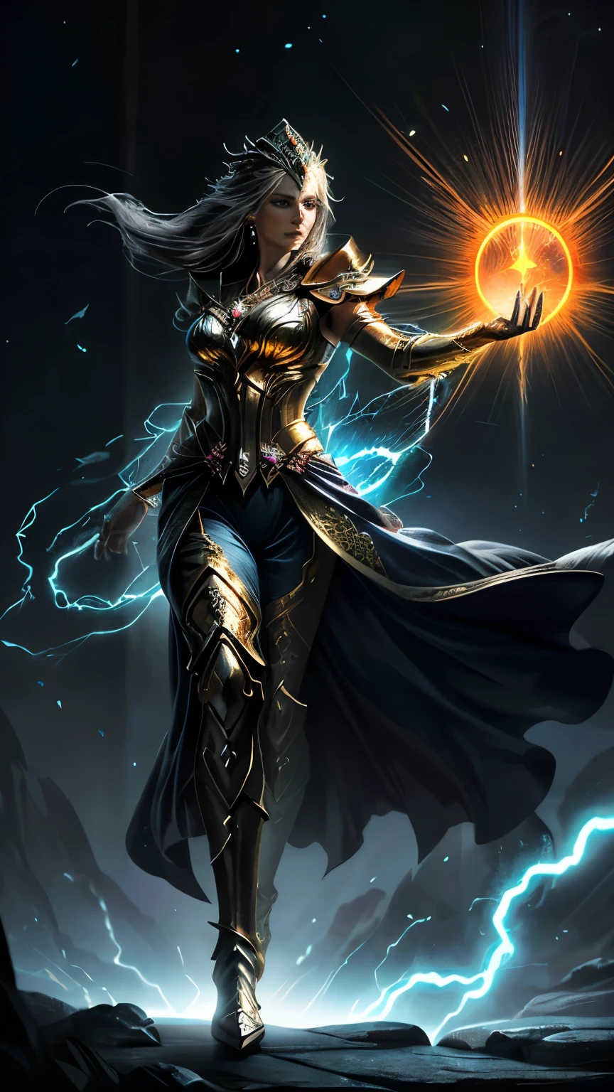 (Close Up Full Body Image of a Woman Sorceress: 1.4)
(Power coursing through her veins: 1.3) with a look of intense focus,
(Dramatic Lighting: 1.4) casting hyper-realistic textures across her body,
(Glowing veins visible under skin: 1.3) pulsating with raw energy,
(Eyes radiating energy: 1.2) burning with an ethereal brilliance,
Detailed magical robes adorned with intricate patterns,
(Energy aura surrounding her: 1.3) shimmering and swirling, a testament to her arcane prow