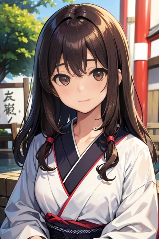 One Japanese person、Japanese women、50 years old、Medium-haired brown hair、Wavy Hair、Close-up
