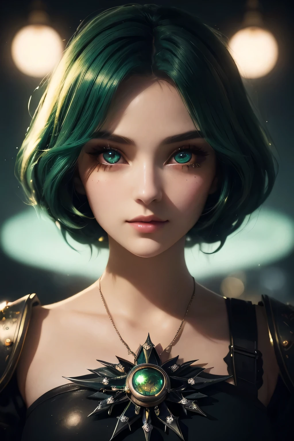 (green haired knight:0.8), (retro), (enchanted), (unearthly), magical, high fantasy, waist up, perfect eyes, huge eyes, kawaii eyes, gaze, highest quality, HD, 4k, detailed, depth of field, cinematic lighting, best illumination, cinematic, 18 years old, cute, fit, stunning, dazzling, atmospheric, vibrant, (masterpiece, high resolution),