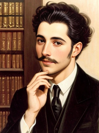 a man Jew sephardi, short hair dressed in black..