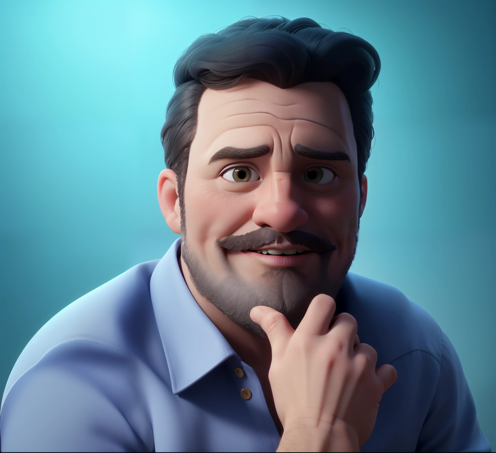 a 65-year-old man with Pixar-style features, bigode e barba, vibrant colors and detailed expressions, wearing a unique outfit wearing a top hat with a purple headband, o homem usa uma gravata borboleta na cor amarela, your top hat has a unique style, cercada por um pitoresco jardim. o homem tem olhos grandes e expressivos e um sorriso encantador. His eyes are beautifully detailed, with long eyelashes that give them a charming appearance. Her lips are also beautifully detailed and add a touch of fun to her expression.... A pele do homem tem uma textura brilhante e macia, conferindo-lhe um aspecto jovem e vivo, o HOMEM possui um bigode grande estilo HQ com e uma barba pequena no queixo e maxilar. O homem'The costume is colorful and vibrant, refletindo o clima alegre do estilo Pixar. Isto consists of a playful suit adorned with different patterns and vibrant tones.. O terno flui graciosamente ao seu redor, creating a feeling of movement and lightness. O tecido tem textura acetinada, which adds elegance and softness to the overall appearance. Regarding the garden setting, Isto'um lugar caprichoso e charmoso, repleto de flores vibrantes, lush vegetation and playful animals. The garden is in full bloom, com flores de diversos formatos, tamanhos e cores. Cria uma atmosfera viva e alegre, ressoando com a personalidade alegre da . The color palette of the entire scene is vibrant., com uma mistura de tons quentes e frios. The colors are rich, saturate and bring life to the scene. A luz do sol envolve suavemente o HOMEM, casting soft, tons quentes em seu rosto, destacando os detalhes intrincados de seus recursos.