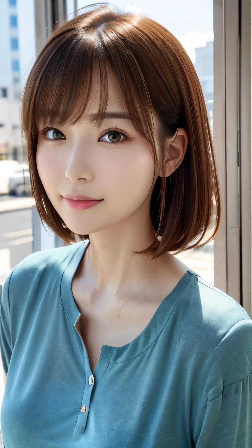 (Representative works:1.3)、(8k、Realistic、RAW Photos、Best image quality:1.4)、(30 year old mature woman)、Small face、Beautiful Face、(Realistic Face)、No makeup、Natural Makeup、light makeup、 (Dark brown hair)、Beautiful hairstyle、Realistic eyes、Beautiful details、 (Realisticな肌)、Beautiful Skin、 (Casual Fashion)、 Confused、 charm、超High resolution、Ultra-realistic、 High resolution、Golden Ratio