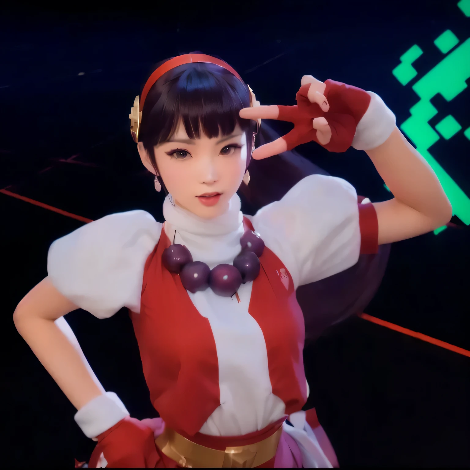 anime - style woman in red and white outfit posing for a picture, as a character in tekken, kda, fighting game character, character from king of fighters, 8k artgerm bokeh, chun li, portrait of chun - li, rin, sha xi, portrait of chun li, chun-li, makoto shinkai ( apex legends )