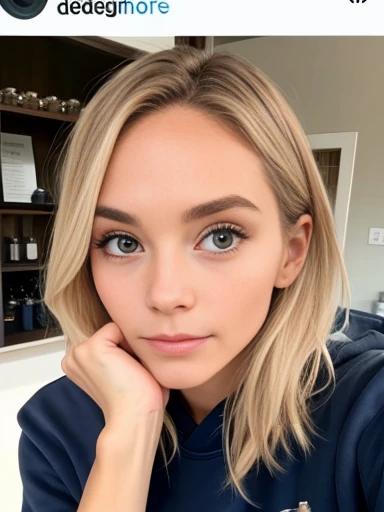 a jodie green sweatshirt, focus on the face.