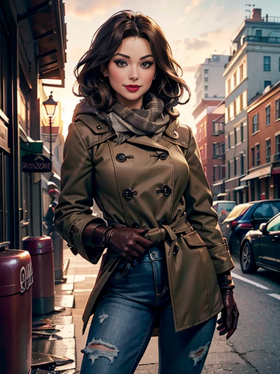 Olivia Wilde、(masterpiece:1.0)、(highest quality:1.2)、(Dark Shot:1.3)、Classic Rogue、1991 Rogue X-Men、1 girl、Only one person、Head to Toe、standing on street corner、Elegant pose、(clothing: Brown winter coat、Brown hood、Down lining、White scarf、gloves、jeans) Medium Hair、Brown Hair、Wavy Hair、1 grey hair、Green Eyeischievous look、Grin、Spread your lips、Red lipstick、Heavy makeup、Confident expression、Backlight、(realism: 1.5)、(realism: 1.4)、(Messy: 1.4)、8k、Very detailed、Detailed beautiful woman、(background: midnight、It's snowing、Downtown New York、Snowy Night)、Official Art、Very detailedな CG Unity 8k 壁紙、Perfect lighting、colorful、超High resolution、photograph、8k、High resolution、Kodak Portrait 400、Film Grain、ぼやけたbackground、(Bokeh:1.2)、(Bright colors:1.2)、Film Grain:1.2、(warm color、warm colorトーン:1.2)、(カラーphotograph)、プロのphotograph