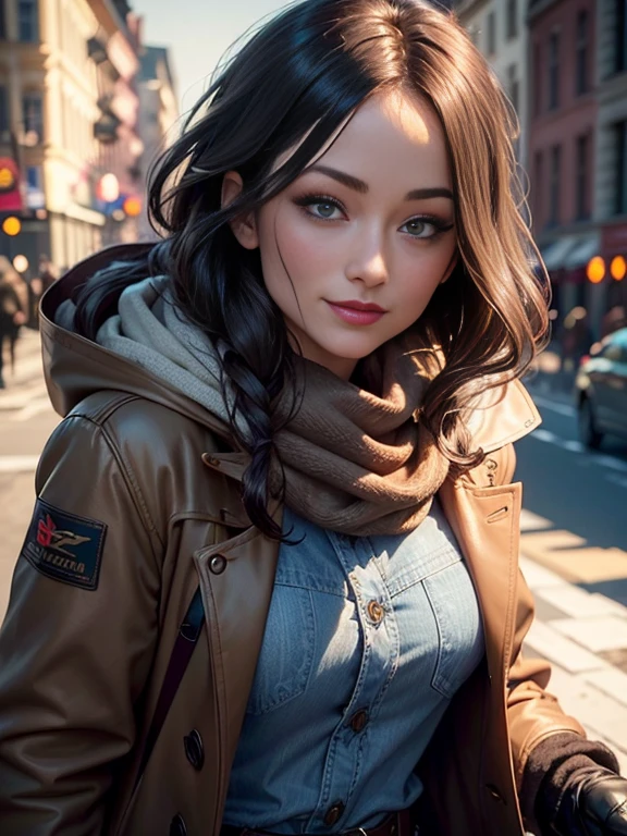 Olivia Wilde、(masterpiece:1.0)、(highest quality:1.2)、(Dark Shot:1.3)、Classic Rogue、1991 Rogue X-Men、1 girl、Only one person、Head to Toe、standing on street corner、Elegant pose、(clothing: Brown winter coat、Brown hood、Down lining、White scarf、gloves、jeans) Medium Hair、Brown Hair、Wavy Hair、1 grey hair、Green Eyeischievous look、Grin、Spread your lips、Red lipstick、Heavy makeup、Confident expression、Backlight、(realism: 1.5)、(realism: 1.4)、(Messy: 1.4)、8k、Very detailed、Detailed beautiful woman、(background: midnight、It&#39;s snowing、Downtown New York、Snowy Night)、Official Art、Very detailedな CG Unity 8k 壁紙、Perfect lighting、colorful、超High resolution、photograph、8k、High resolution、Kodak Portrait 400、Film Grain、ぼやけたbackground、(Bokeh:1.2)、(Bright colors:1.2)、Film Grain:1.2、(warm color、warm colorトーン:1.2)、(カラーphotograph)、プロのphotograph