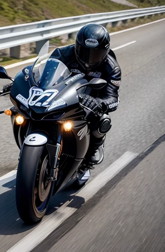 best quality, detailed, beautiful, insanely detailed, absurdres,perfect anatomy, Two racer replica motorcycles speeding down the highway, Japanese female,black hair,27 years old, (slender), (small breasts),(super fucking beautiful),