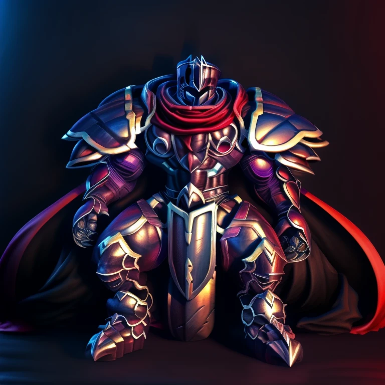 (masterpiece, best quality, detailed:1.2) (Pokémon) LUCARIO, detailed full body, a knight's mechanical armor, glowing wide and heavy armor, wears full body armor. massive muscles, huge pecs, chiseled abs, huge pectorals, exaggeratedly huge muscles. wearing a cloak. unusually developed muscular body big muscle, pecs, triceps, traps, waist narrow, unusually developed muscular body, Dark knight, BlackKnight_fe, The claws are sharp, Sharp teeth, He wears a black cloak on his back. sitting on the throne,