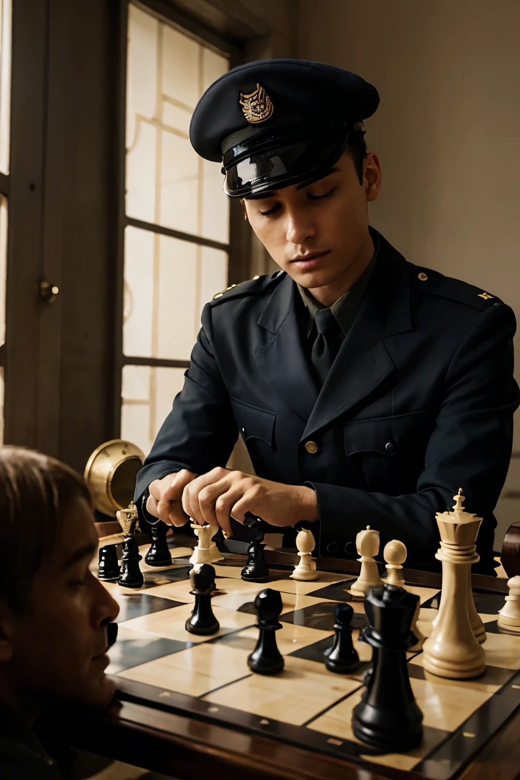 chess with military objects and characters